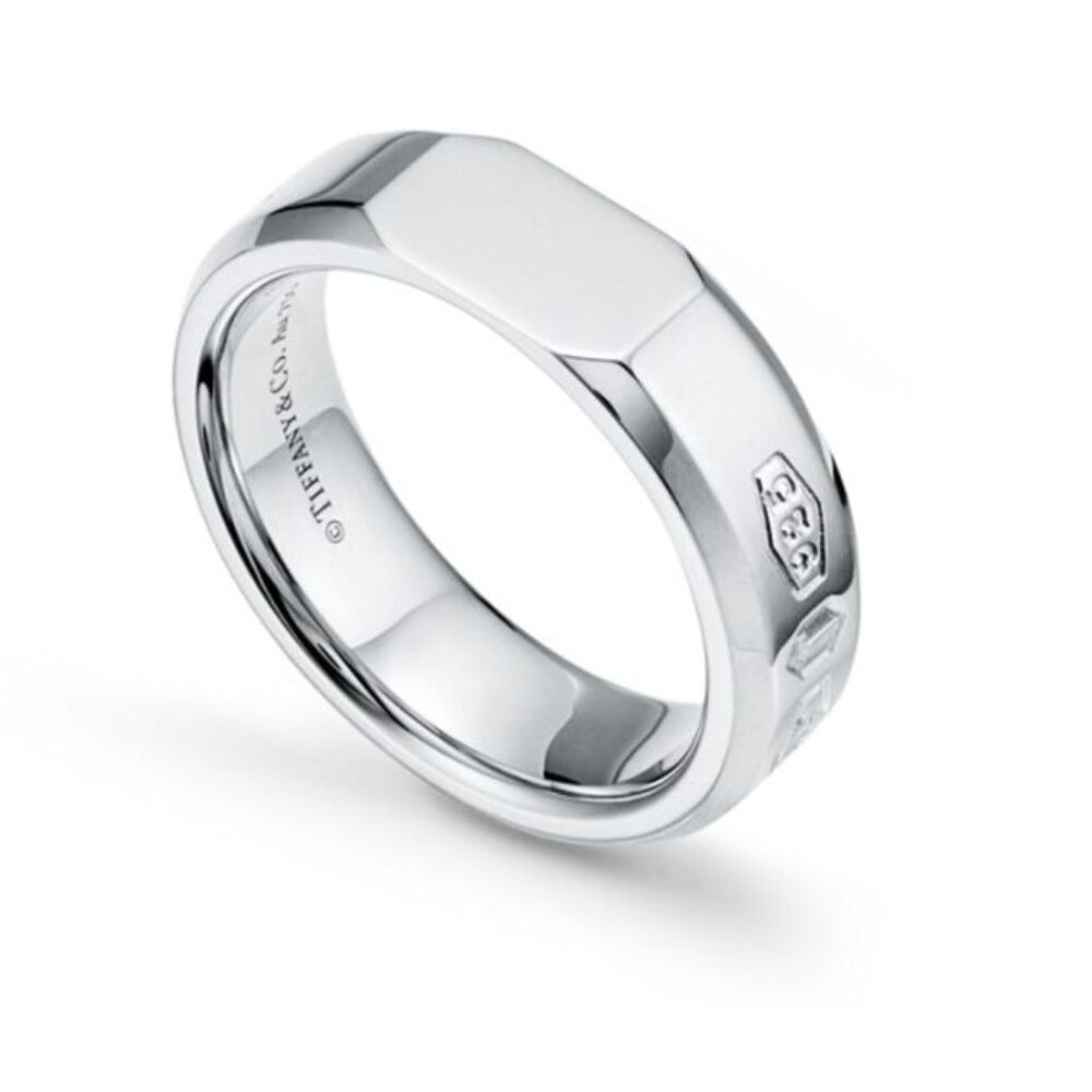 NWT Tiffany & Co. Sterling Silver 1837 Makers Medium Slice Ring - Size 6.5